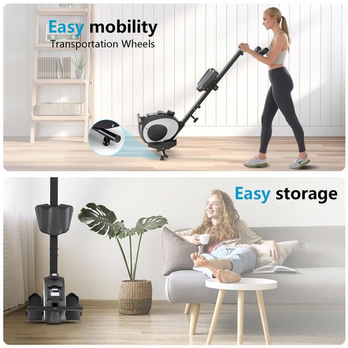 Rowing Machines for Home, Quiet Rowing Machines with 256lb Weight Capacity, 8 Levels Adjustable Resistance, Foldable Rower with Tablet Holder, App Compatible