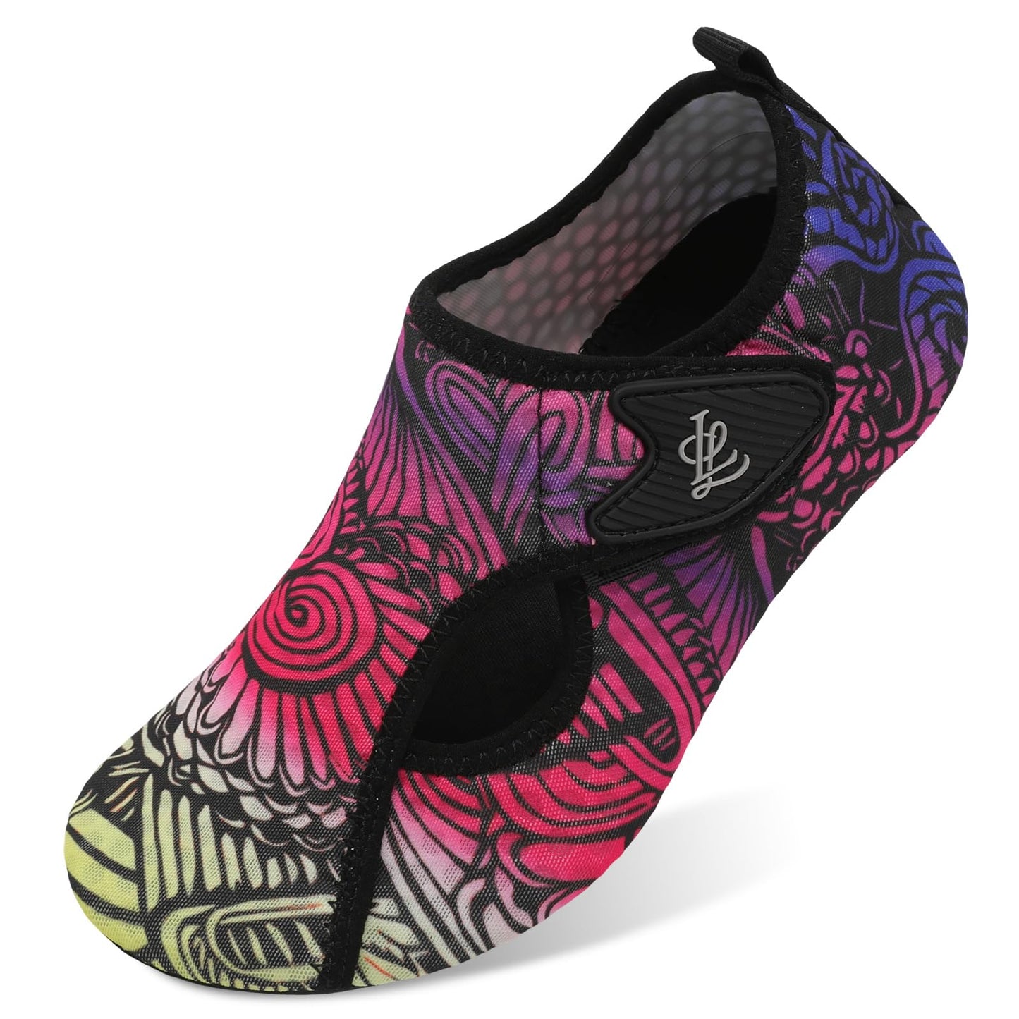 LeIsfIt Water Shoes for Women Men Swim Beach Barefoot Shoes Quick Dry Aqua Socks for Pool Diving Lake Surf, Color Pattern, 8-9 Women/7-7.5 Men