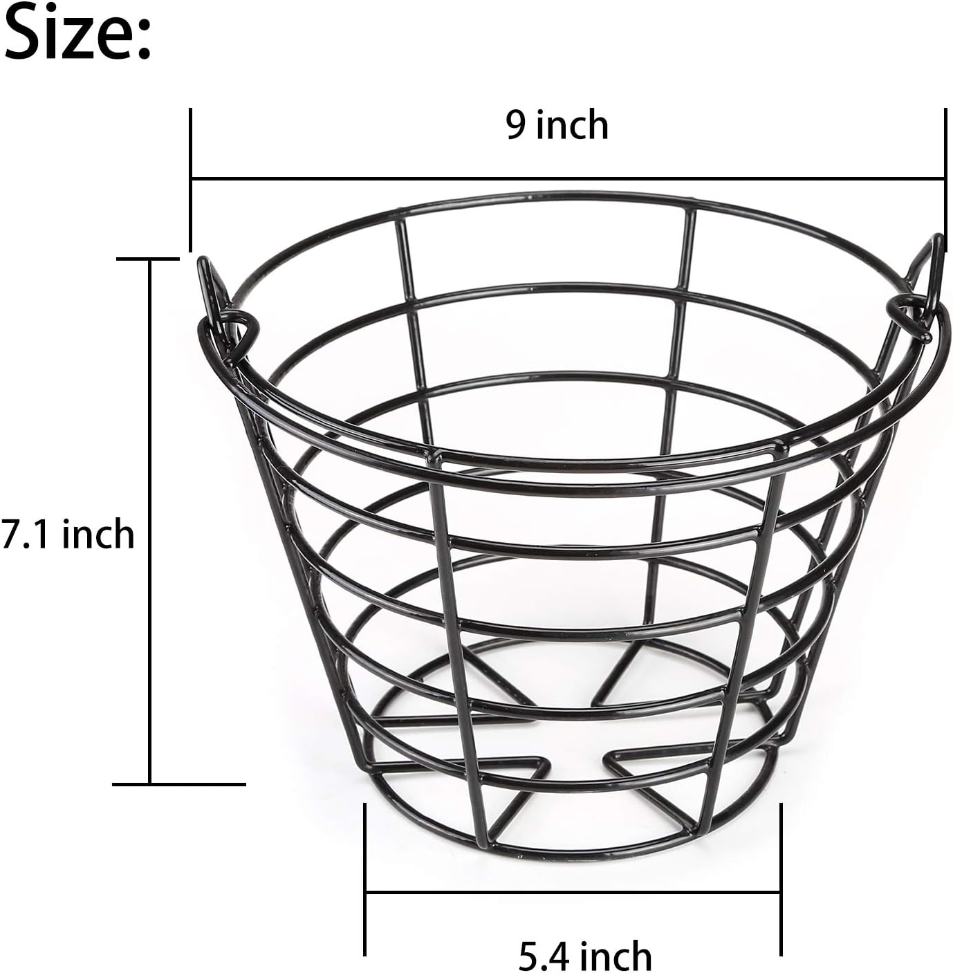 10L0L Metal Range Golf Ball Baskets with Handle, Golf Ball Storage Bucket, Holds 50 Balls Each (GolfBalls Not Included)