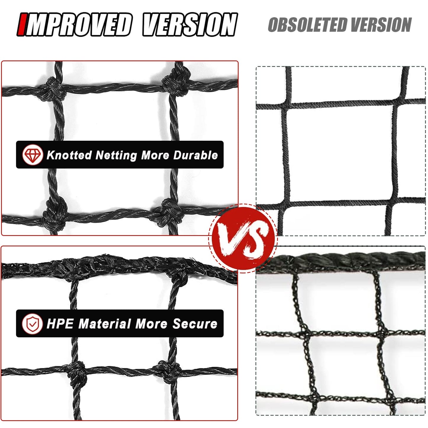 AOLIGEIJS Baseball Softball Backstop Nets, Heavy Duty Sports Netting