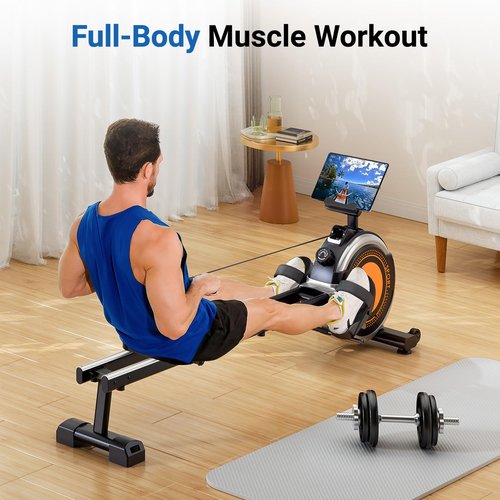 Dripex Rowing Machines for Home Use, Rowing Machine Magnetic Rower, Max 350 LBS, 16 Levels of Workout Resistance, Dual Slide Rail, Bluetooth App Compatible, LCD Monitor, Row Machine for Gym Exercise