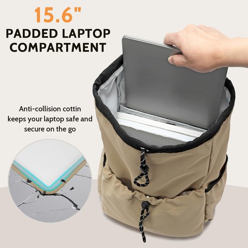 Casual Drawstring Backpack, 22L String Bag Gym Backpacks for Men Women, Water-Resistant Sports Bag Workout Backpack for Beach Swim Hiking Basketball Outdoor Activities Carry Everywhere, Black