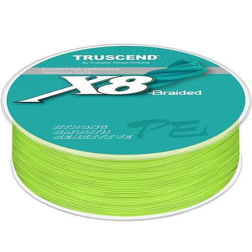 TRUSCEND X8 Braided Fishing Line, Upgraded Spin Braid Fishing Line, Smooth and Ultra Thin Braided Line, Fishing Wire Super Strength and Abrasion Resistant, No Stretch and Low Memory 20lb-300yds