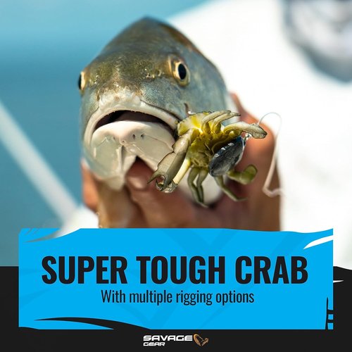 Savage Gear TPE 3D Crab Fishing Bait, 1 oz, Blue Crab, Durable TPE Composition, Fast Sinking, Lifelike Bouncing Action