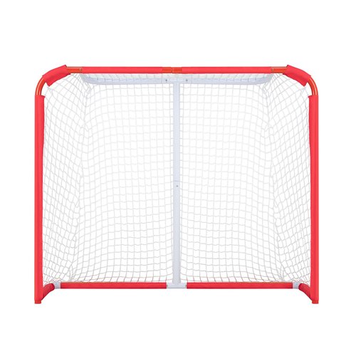 VEVOR Youth Street Hockey Net, Indoor Outdoor Steel Hockey Goal, Portable Lightweight Youth Street + Roller for Kids, Junior Hockey Training Goal Set with Net, Easy Assemble, 54" x 44", White/Red