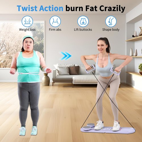 Pilates Board,Foldable Pilates Reformer Set,All-in-one Pilates Kit for Core Workout.Multifunctional Pilates Equipment for Women Home Gym Office Workout