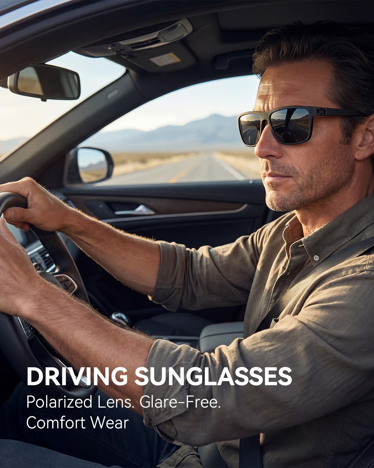 QALLY Polarized Sunglasses Men, Mens Sunglasses Polarized UV protection Lightweight Sun Glasses for Driving Fishing Golf