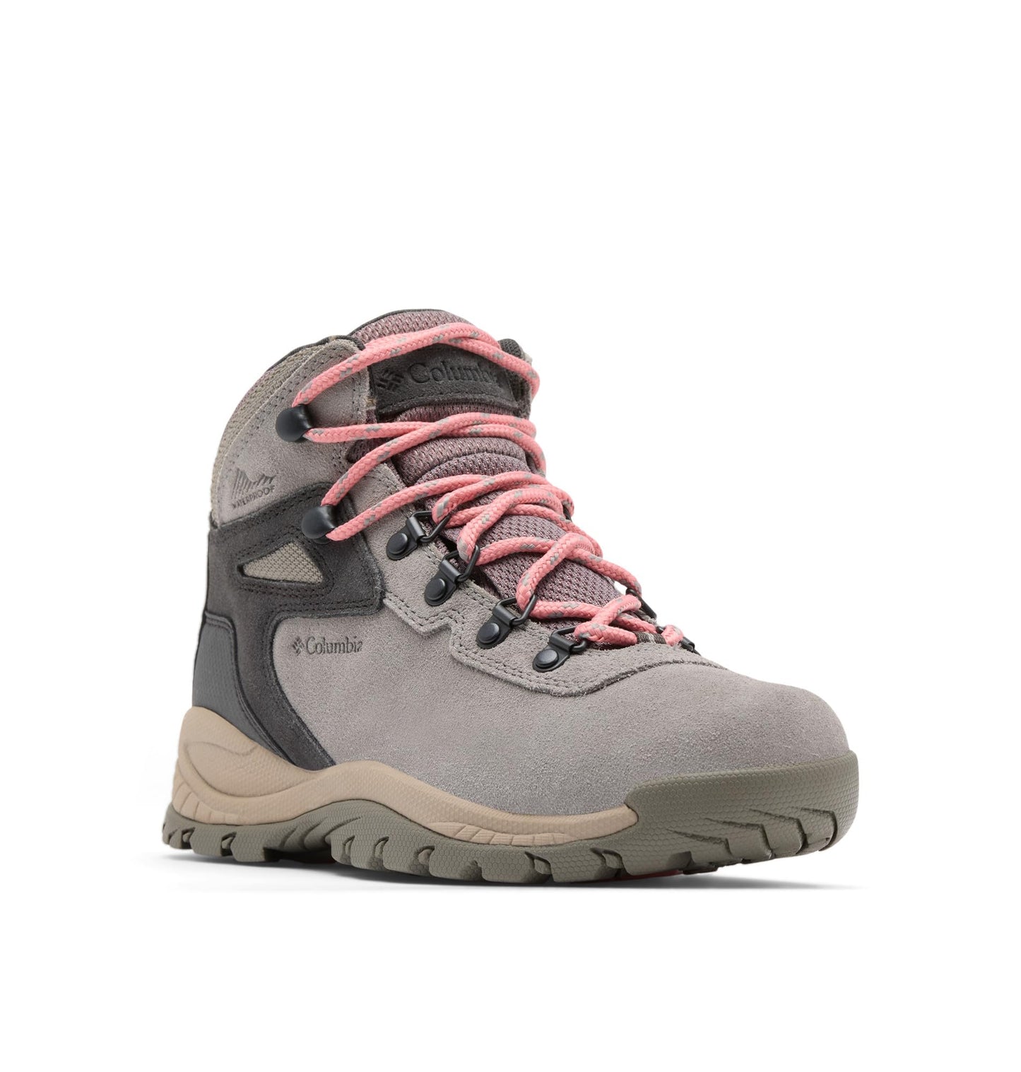 Columbia Womens Newton Ridge Plus Waterproof Amped, Stratus/Canyon Rose, 5 Wide