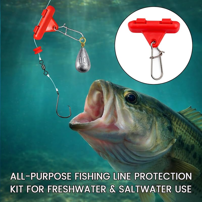 Vipfish Sinker Slides with Weight Bumpers - No-Twist Clip-On Sinker Slider for Easy Weight Change (Green, 36+36 pcs) Catfish Carolina Rig
