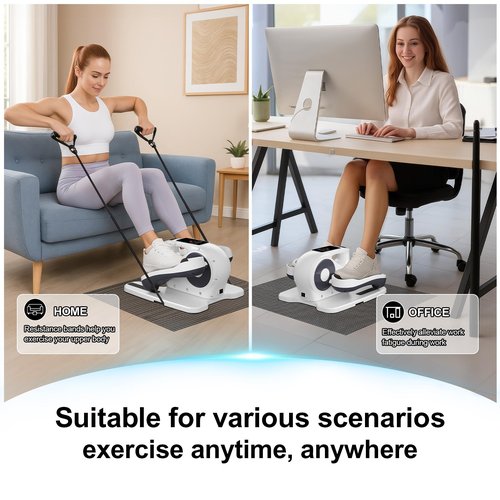 Under Desk Elliptical Machine, Electric Ellipse Leg Exerciser as Seen on TV for Seniors, Seated Pedal Exerciser with Remote Control & 12 Adjustable Speed for Home Office