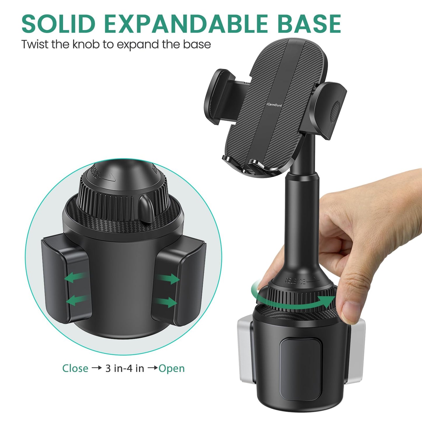ICARMOUNT Golf Cart Phone Holder Mount, Golf Cart Accessories Universal Cup Phone Holder Mount for All 4.7-6.8" Cell Phones, Fit EZGO Club Car Yamaha, Car, Truck, Golf Gifts for Men, Women