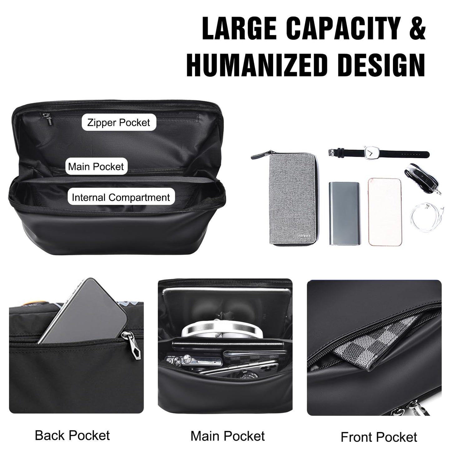 FANDARE Sling Bag Small Crossbody Shoulder Bag Backpack for Men Casual Lightweight Personal Flex Chest Pack Everyday Carry Bag for Tactical Travel Work Outdoor Hiking Cycling Grey