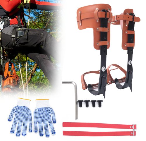 SOKDNHF Tree Climbing Spikes Set, Tree Climbing Gear Pole Climbing Spurs Tool, Climbing Spurs Gaffs for Cut Down Wood, Pick Fruit, Repair Branches