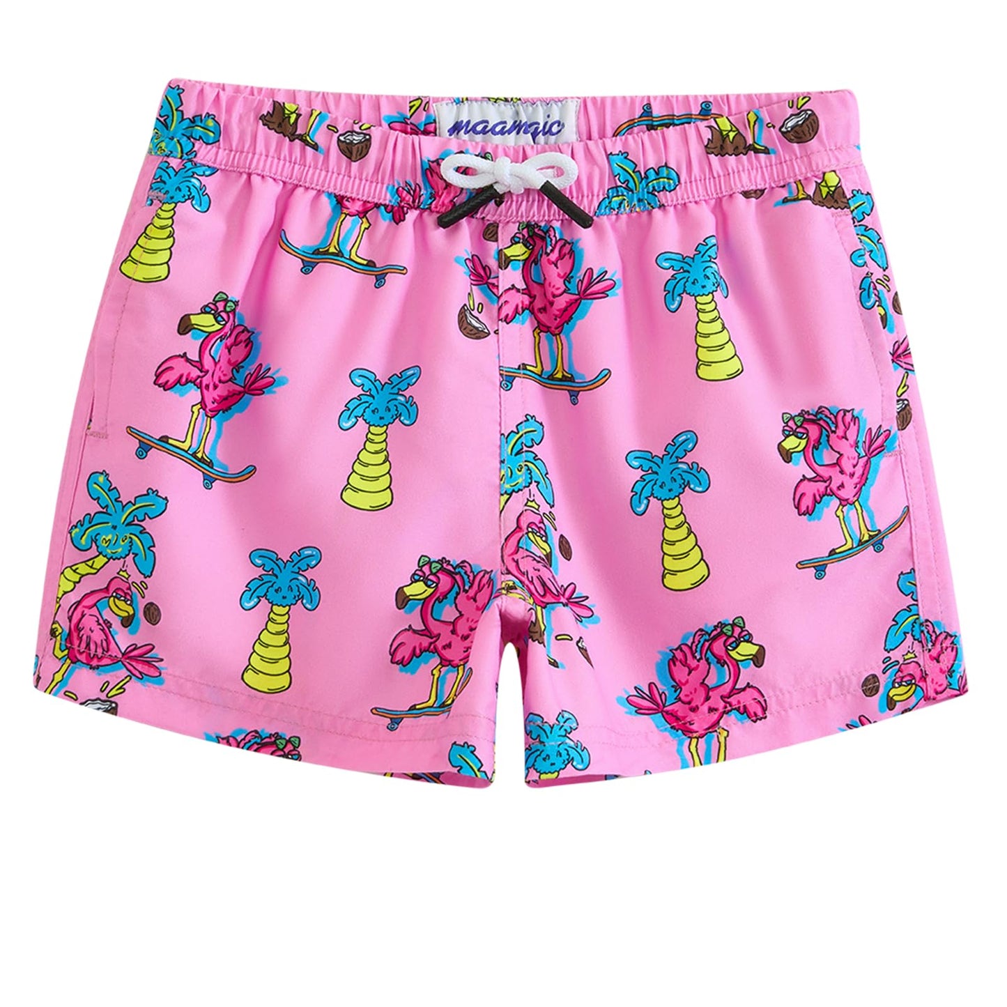 maamgic Boys Swim Trunks Toddler Swim Shorts Little Boys Bathing Suit Swimsuit Toddler Boy Swimwear Flamingo Pink 14-16 Years