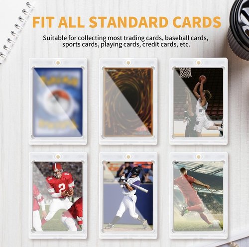 Neetbu Ultimate 35pt One-Touch Magnetic Card Holder with UV Protection ??Hard Plastic Sports/Game Card Protector Case for Collectibles, Trading Cards & Gaming Cards (20,30,40-Pack, White) (40)