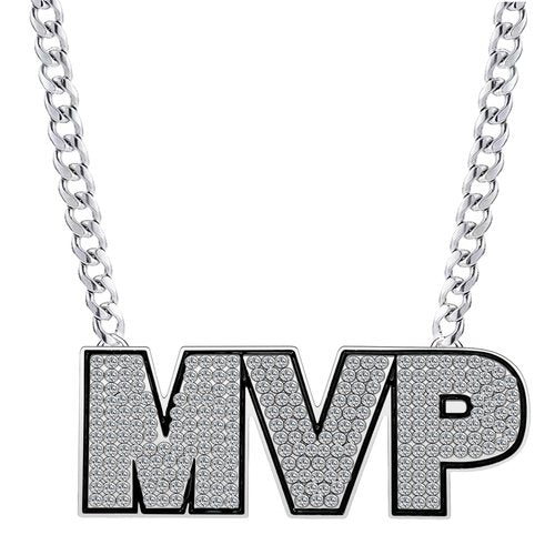 VERAMI MVP Medal, Champion MVP Chains Medal Necklace,Gold Champ Award Winner Prize Trophy Award Necklace For Adults Player Team Football Soccer Baseball Basketball Softball Fantasy Football