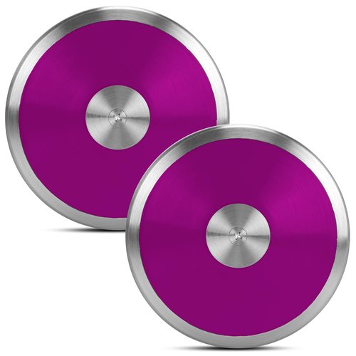 YIXINLOMYY 1 kg Sports Training Discus 2 Pcs for Girls Boys School Track and Field, 1kg Nylon Discus with Steel Rim and Center, Men Women Discuses Outdoor Practice Throwing (Purple)