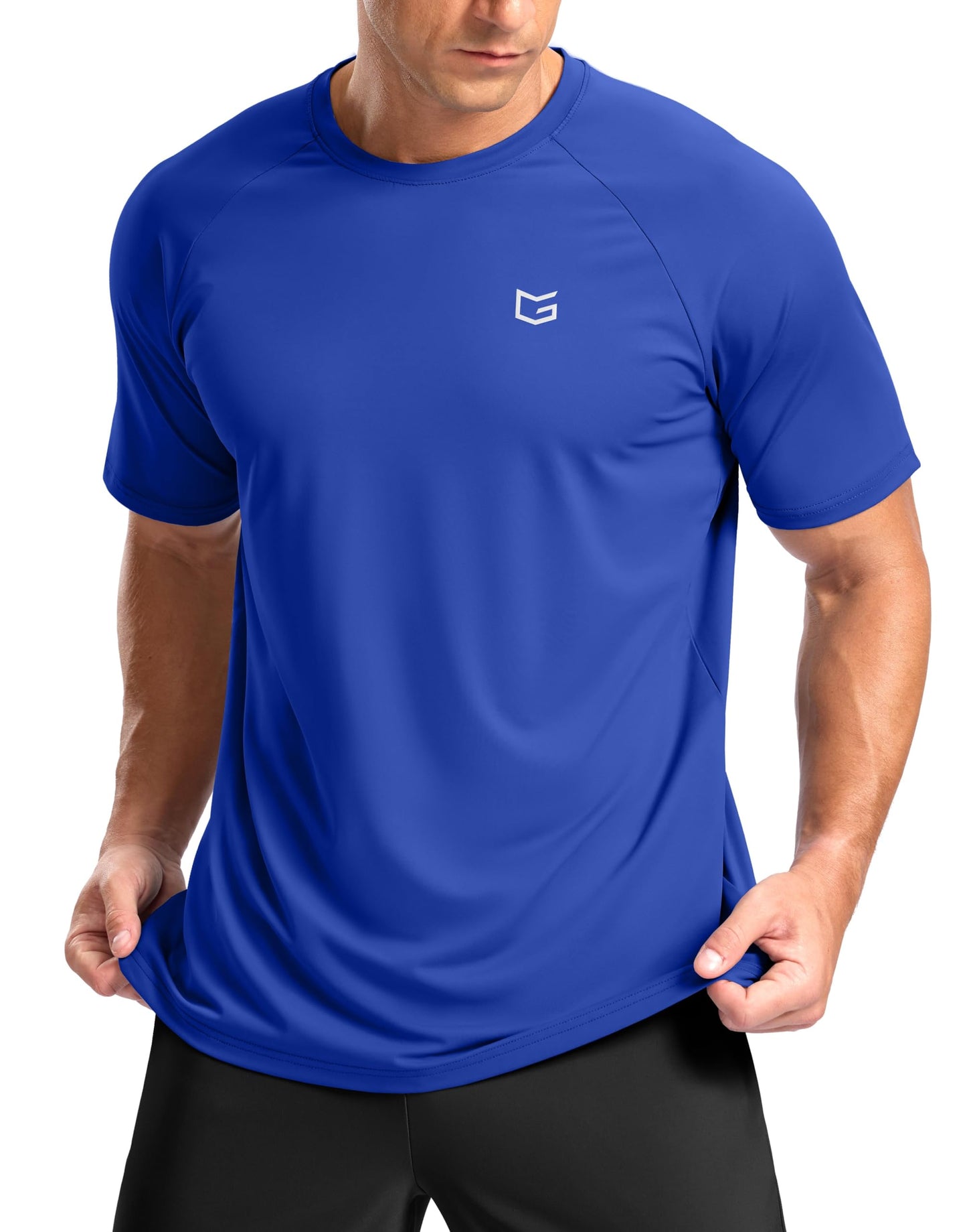 G Gradual Men's Athletic Workout T-Shirts Moisture Wicking Cooling Running Shirts Short Sleeve Performance Tee for Gym Tennis(Royal Blue,S)
