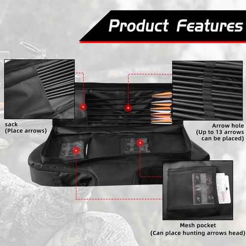 Moyujian Crossbow Box A High-Quality And Soft Crossbow Box With Padding A Dedicated Pocket For Sights And Multiple Accessory Pockets And A Detachable Shoulder Strap
