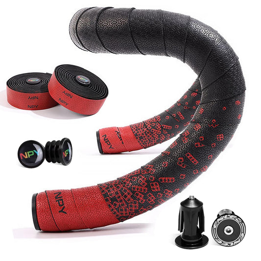 2pcs Bicycle Bar Tape, Bike Handlebar Tape, Road Bicycle Handlebar Tape, Cycling Grip Tape, with 4pcs Handlebar End Plugs, Soft Comfortable, Wear Resistant, Black