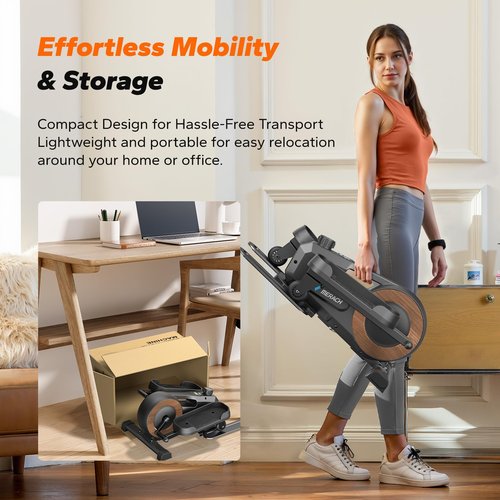 MERACH Sitting Under Desk Elliptical Machine, Leg Exerciser While Sitting for Seniors, Seated Pedal Exerciser, Quiet & Portable Pedal Exerciser with 8 Resistance Levels, Work from Home Fitness