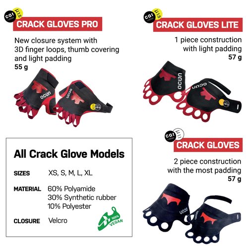 Ocun Crack Gloves for Crack Climbing I Rock Climbing Gloves, Medium
