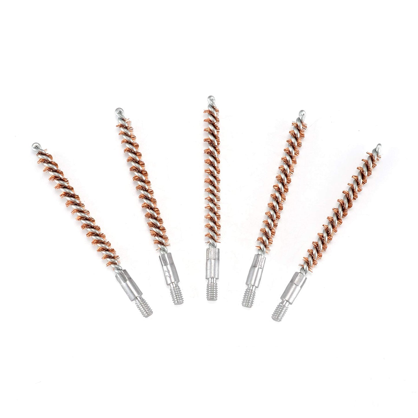 BOOSTEADY 5 Pcs Phosphor Bristle Bronze Bore Gun Cleaning Brush for Pistol Shotgun with 50 Professional Square Patches Multi-Caliber