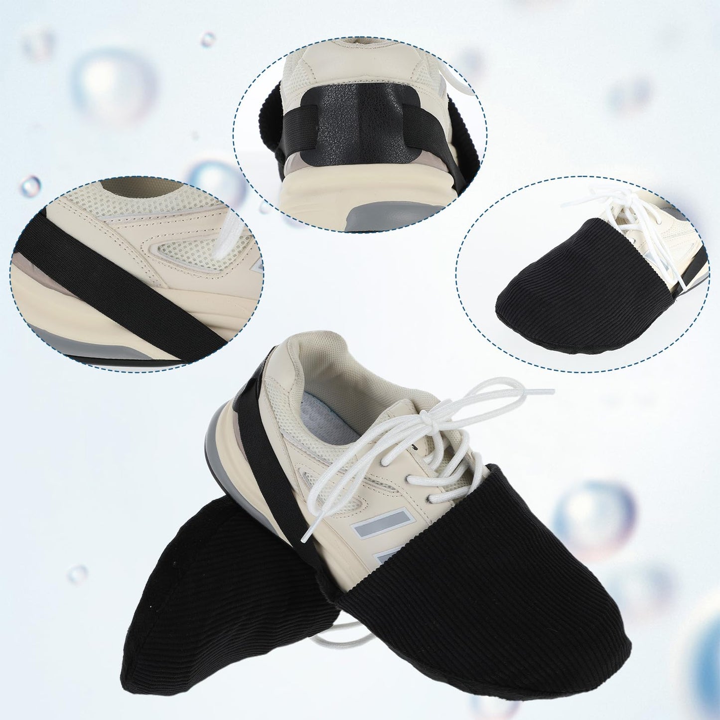 KFHENSOMR 2pcs Bowling Shoe Slider, Bowling Shoes Cover with Elastic Band for Men Women, One Size Adjustable Sole Slide Covers, Shoes Bow-ling Accessories for Playing Ball Dancing (Black