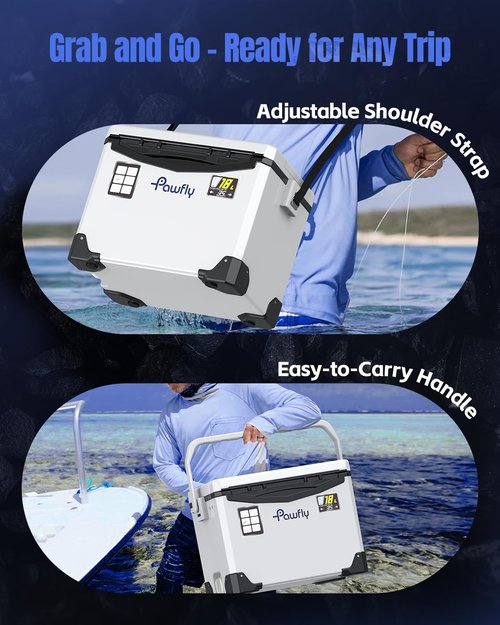 Pawfly Live Bait Cooler, 19 QT Leak-Proof Fishing Cooler with Rechargeable Aerator, Portable Fish Livewell for Boat, Insulated Minnow Bucket for Shrimp & Live Fish, Hard Cooler Box for Fishing