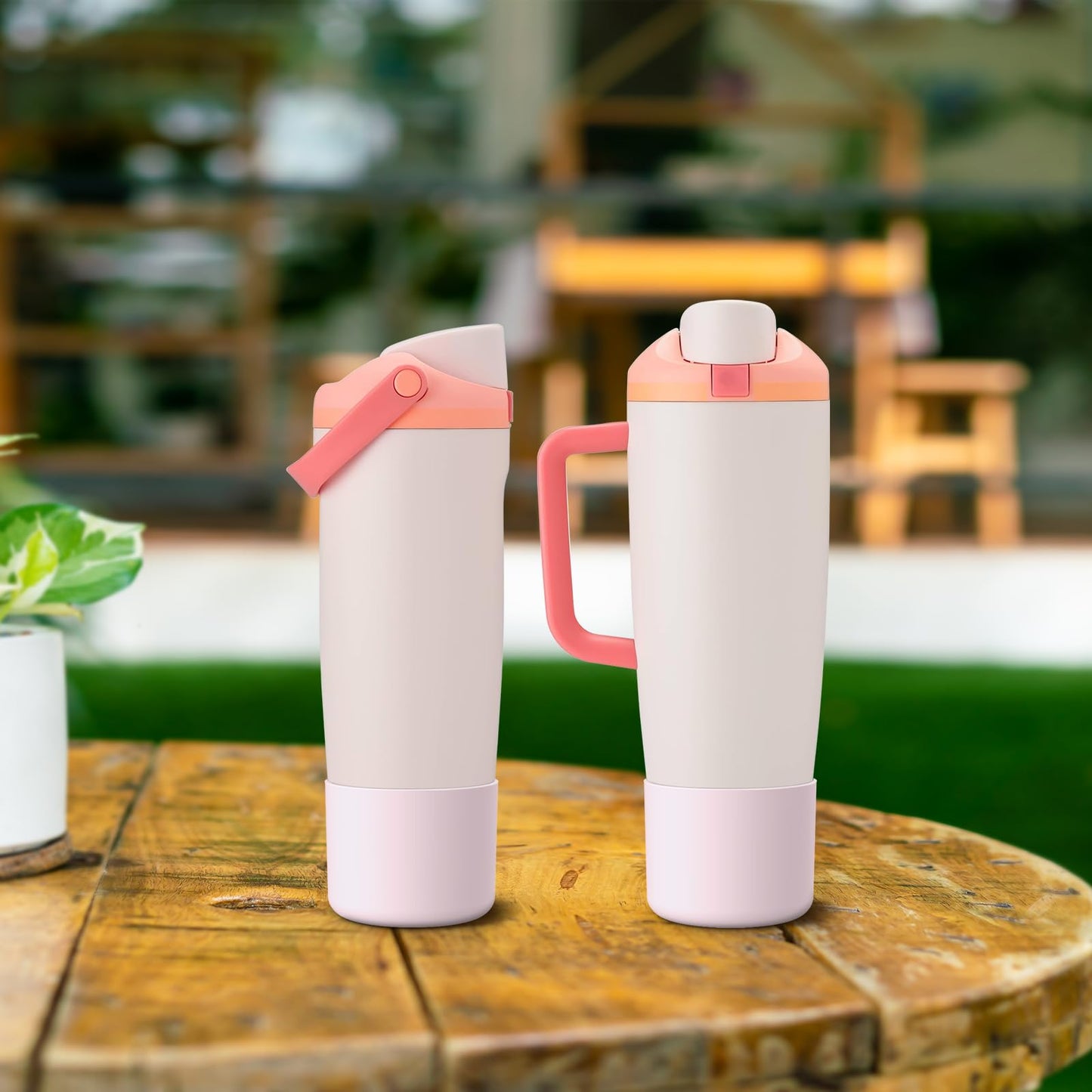 Alwenid 2PCS Silicone Boot for Owala FreeSip Sway 30oz 40oz Bottle, Anti-Slip Protective Sleeve Bottom Bumper Protector for Owala FreeSip Sway Stainless Steel Water Tumbler(Pink)