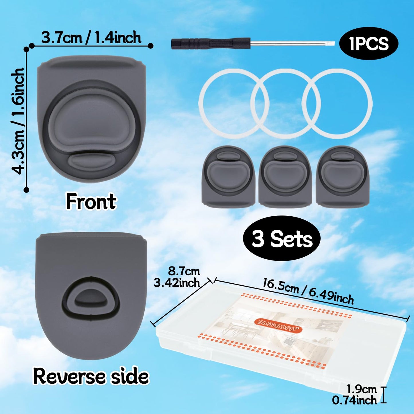 BMSQOFD 3 Sets Replacement Stopper and O Ring Gasket Compatible with Owala FreeSip 24oz 32oz,Water Bottle Lid Insert Cap Rubber Seal Parts for Owala 16/19/24/32/40oz Mouth Piece Accessories