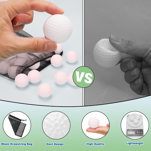Coopay 150 Pack Practice Golf Balls, 42mm Plastic Golf Training Balls with a Drawstring Bag Hollow Sports Limited Flight for Swing Practice Driving Range Backyard Home Indoor Outdoor Use (White)