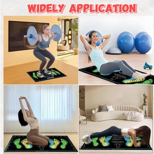 BWZYdy premium squat mat with foot position - non-slip exercise pad for improved muscle activation, versatility and safety, prevents sports injuries, ideal for young people (blue)