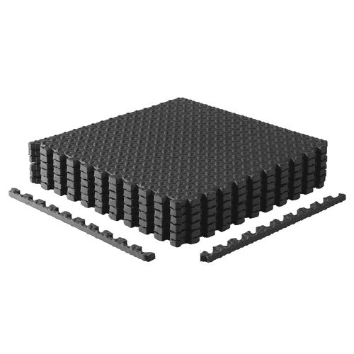 CAP Barbell 3/4-Inch Interlocking EVA Foam Exercise Puzzle Mats - 1 Pack | 24" x 24" x 3/4" | Diamond Pattern - Black