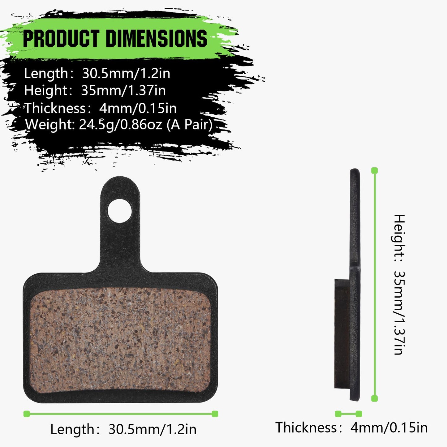 Zacro 2 Pairs Bike Brake Pads, Ceramic Bicycle Disc Brake Pads Fit for Tektro Shimano TRP Deore Br-M575 B01s Mt200 M525 M515 T615 T675 M505 M495 M486 M485, Mountain MTB Ebike Brake Pads Replacement