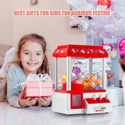 Claw Machine for Kids Toy Mini Claw Machine Candy Grabber Prize Dispenser Vending Machine Arcade Game Machines for Home Party Christmas Birthday Gifts Cool Girl Toys