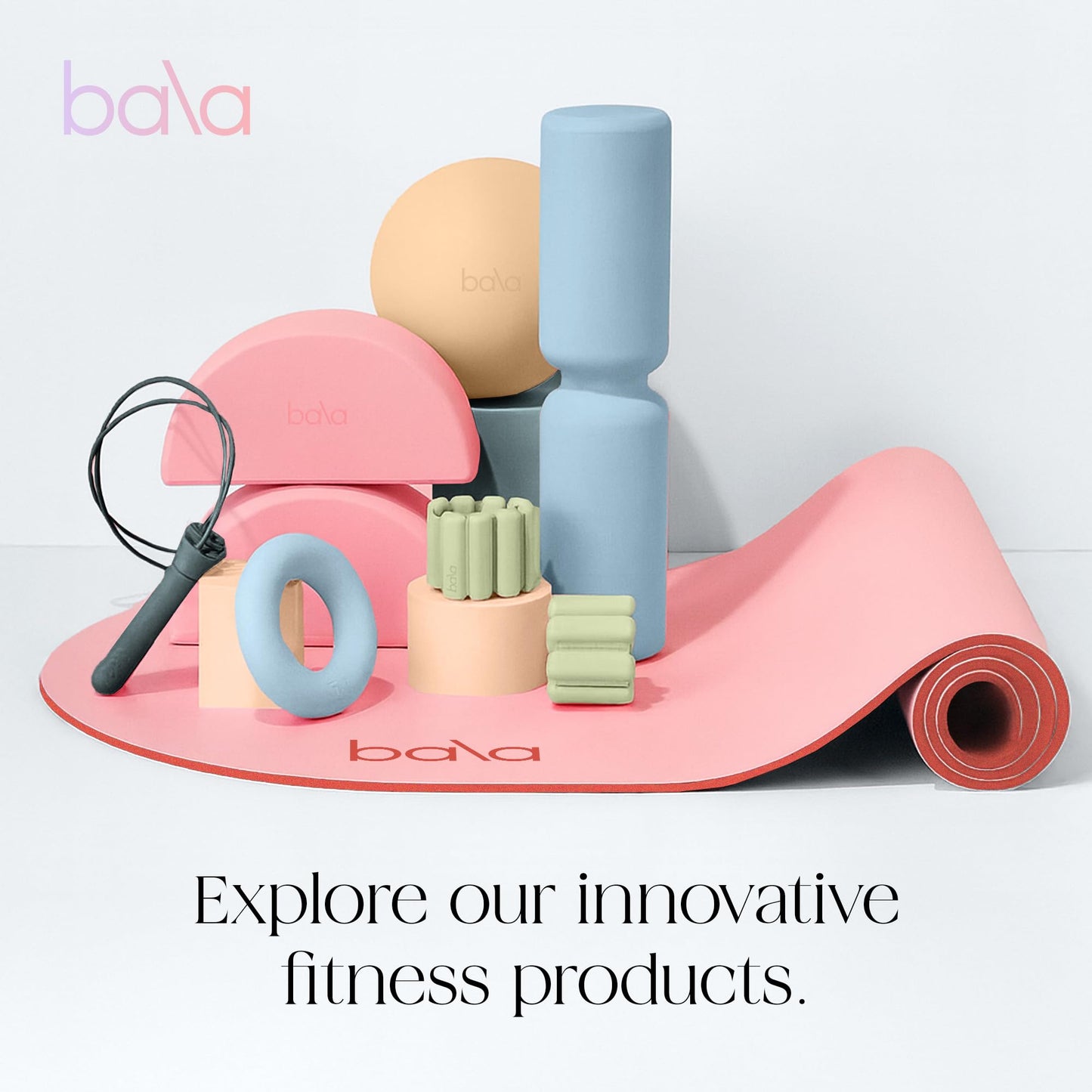 Bala Bangles Wrist & Ankle Weights for Women & Men - 2 lb Adjustable Weighted Bands - Soft Silicone Arm & Leg Weights for Pilates, Yoga, Walking, Barre, Home Workout & Strength Training Exercise