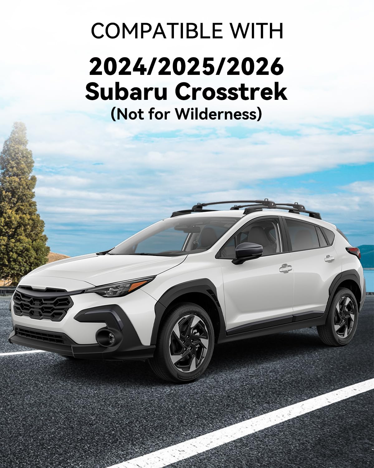 330Lbs Roof Rack Cross Bars Compatible with Subaru Crosstrek 2024 2025 2026 (Not for Wilderness), Heavy Duty Aluminum Roof Rails Top-Mount Crossbars Rooftop Luggage Racks Cargo Carrier