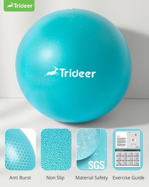 Trideer Pilates Ball 9 Inch with Pump, Exercise Balls Physical Therapy, Physical Therapy Equipment, Small Exercise Ball Between Knees, Small Pilates Ball for Yoga, Core, Office&Home Gym