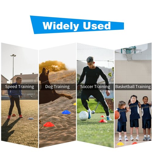 RUBY.Q 50/100/200pcs Disc Cones, Soccer Cones, Basketball Cones with Carry Bag and Holder, Football, Soccer, Basketball Training Equipment, 5 Color