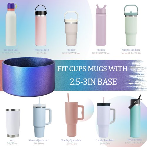 DEWJDFSC Gradient Protective Silicone Boot,Compatible with Stanley Cup 20/30/40Oz,for Hydroflask Boot 12-24Oz,More Bottles with 2.95in Bottom for Stanley Cup Accessories（Navy-Blue）