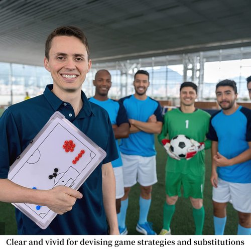 Magnetic Soccer Football Coach Board，Portable Clipboard Tactical Magnetic Board Kit W/Marker Pieces,Pen, Eraser, Storage Bag