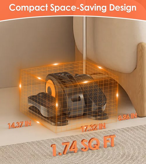 Under Desk Elliptical Machine, Ellipse Leg Exerciser for Seniors - Portable Seated Pedal Exerciser with 12 Adjustable Speeds & Remote Control, Quiet & Compact for Home Office Use