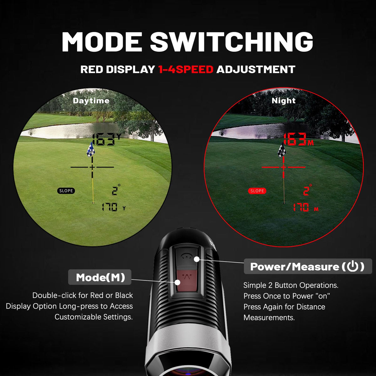 ZYDAR Pro Z1 Slope Rangefinder, Golf Rangefinder, 1300 Yard Range Laser Range Finder Golfing, 7X Magnification, Tournament Legal, Golf Accessories, Flag Pole Locking w Pulse, Weather Resistant