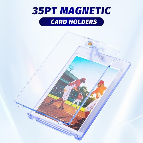 MGCLBR 35pt Magnetic Card Holder-25ct One Touch Card Holder Supe-Clear UV Protection Card Protectors for Standard Size Trading/Sports/PSA Cards (2.52"x3.52")