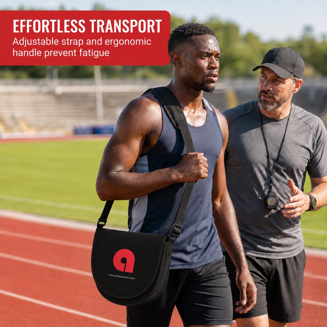 Amber Fight Gear Discus & Shot Put Carrier Bag Ultimate Track & Field Equipment Transport Solution for Meets, Practices, Competitions - Durable, Versatile, and Convenient