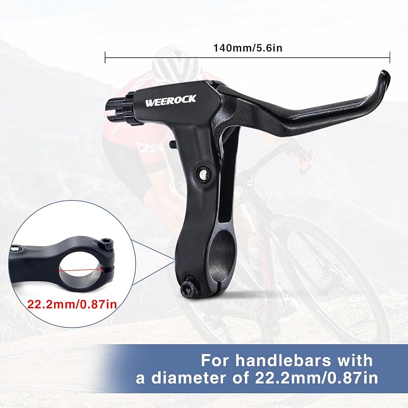 WEEROCK Caliper Brake Set Front & Rear - Aluminum Levers, C Brake for Kids BMX & City Bikes (Variation: Caliper Brake Set/ Black)