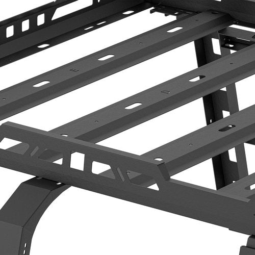 SUORTO Roof Rack Cargo Basket Compatible with 2018-2025 Jeep Wrangler JL JLU Unlimited 4 Doors Hardtop with Ladder & 4 LED Lights, Rooftop Rack Carrier Luggage Storage Holder