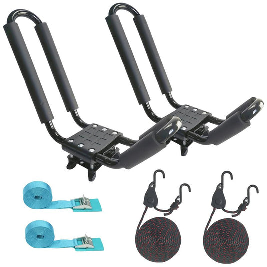 A01 Kayak Roof Rack for SUV Car Top Roof Mount Carrier J Cross Bar Canoe Boat (1 Pairs)