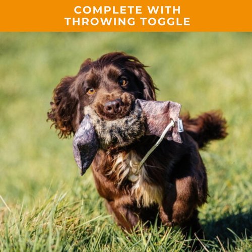 The Original Clone® Realistic Rabbit Fur Dog Training Dummies - Realistic Rabbit Fur Training Dummy with Throwing Toggle, for Gundog & Puppy Training - Gundog Training Equipment (1/2lb Rabbit Dummy)